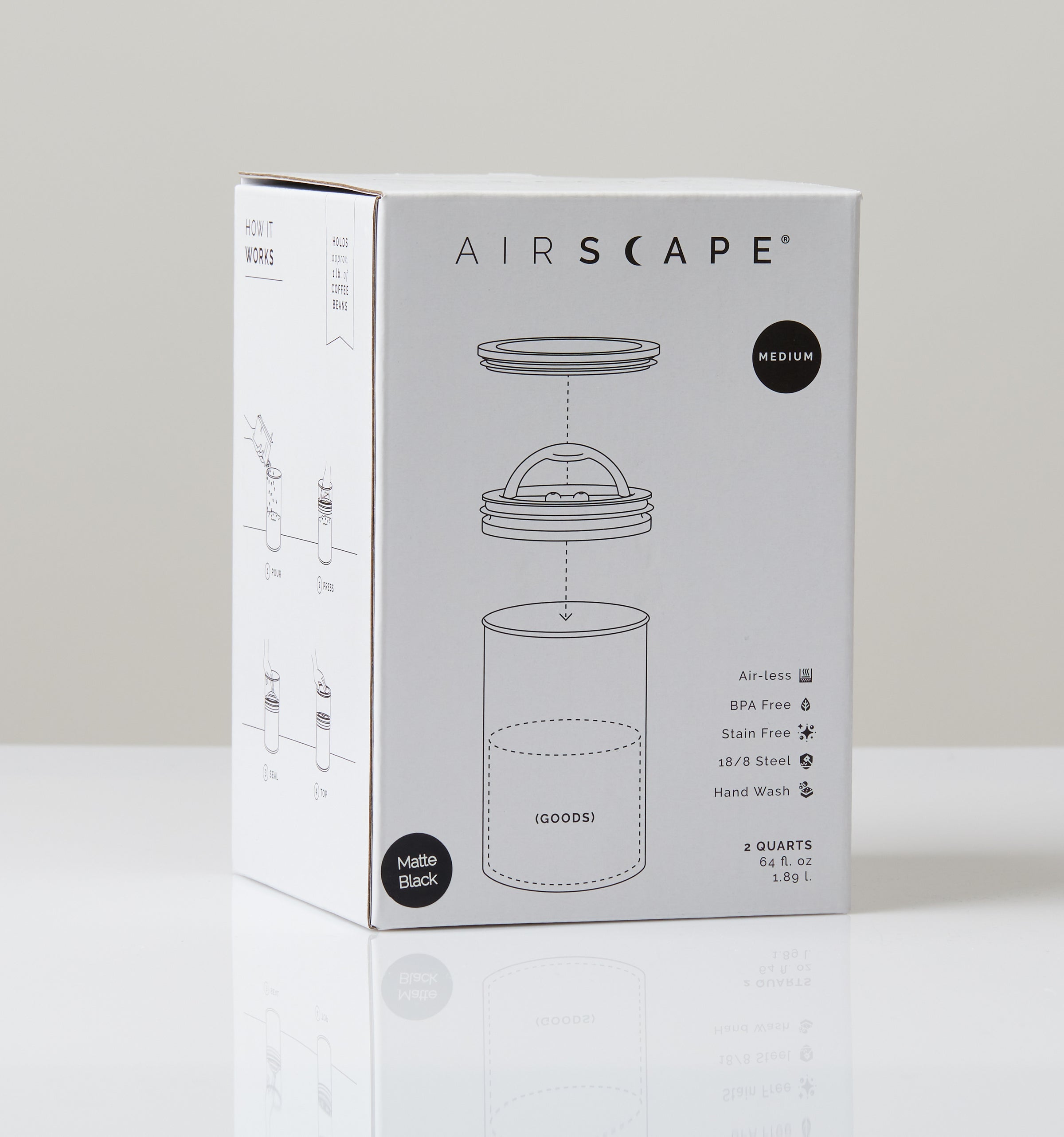 Airscape Airtight Bean Storage System I Mudhouse Coffee Roasters
